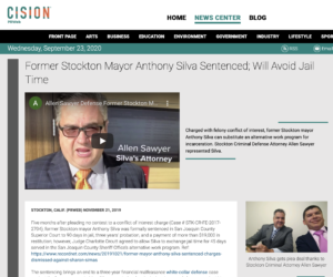 Former Stockton California mayor Anthony Silva avoids jail time | Allen Sawyer Lawyer | Sacramento Attorney