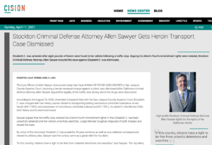 stockton criminal attorney sawyer gets heroin case dismissed