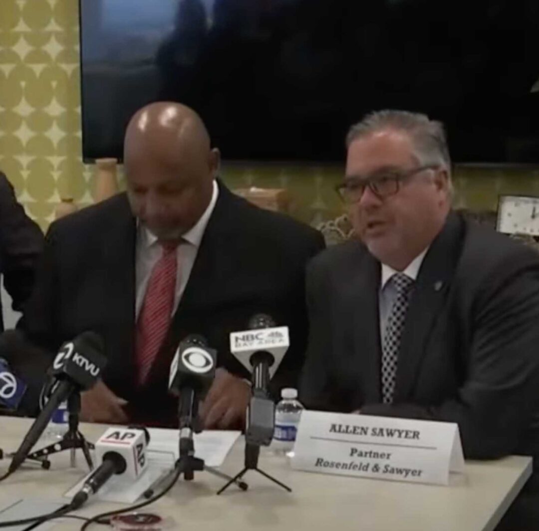 Allen Sawyer and Ken Rosenfeld hold a press conference for and with Dana Stubblefield